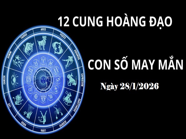 Con số may mắn 28/01/2026 thứ 4 của 12 cung hoàng đạo